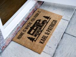 Personalized Camping Doormat - Custom Rv Door Mat Coir Welcome For A Campsite Gift - thumbnail 1