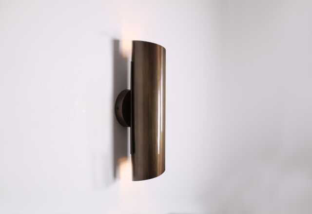 Blackened Brass Wall Sconce, Lighing, Roll Lighting Lamp Vanity Light Fixture, Sconce - image 1