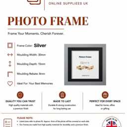 Silver Photo Picture Frames With Mounts -Poster Frame Modern Wall Art Display Home Decor Mdf Wood Effect Various Sizes Horizontal/Vertical - thumbnail 2