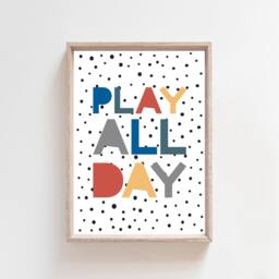 Play All Day Prints, Boys Nursery Bedroom Playroom Decor, Wall Art - thumbnail 2