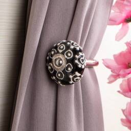 Floral Ceramic Curtain Tie Back Hook Hand Painted Antique Style - thumbnail 3