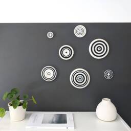 Handmade Porcelain Wall Art - Fine Ceramics Original Artwork Blue & White Hanging Contemporary Ceramic Decor - thumbnail 1