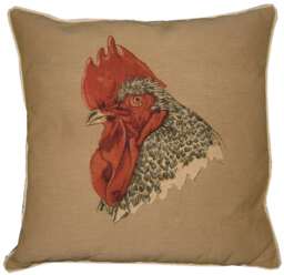 Rooster Cockerel Head Tapestry Cushion Pillow Sham - thumbnail 1