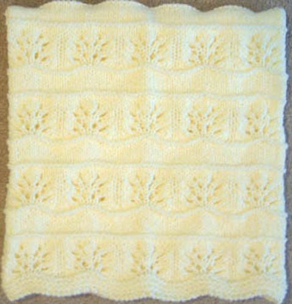 New Handmade Cream Knit Crochet Baby Afghan Blanket Throw Newborn Infant Soft Floral