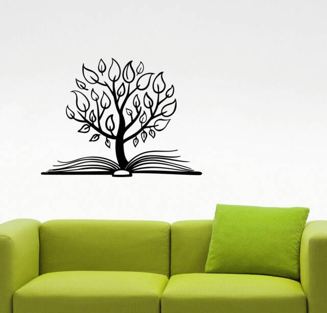 Tree Book Wall Sticker Library Learn Education Vinyl Decal Home Interior Decorations Study Art School Kids Room Classroom Decor 2Bkz - image 1