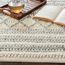 Hand Woven , Handmade Carpet Modern Style New Zealand & Blended Wool Indoor Rug. Entryway Or Runner - Therugbasket - thumbnail 2