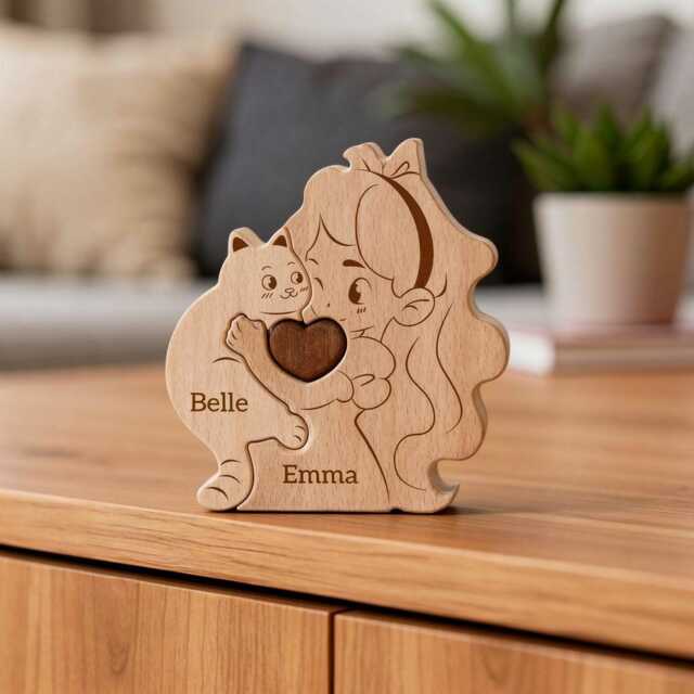 Personalised Cat Decor, Custom Animal Figurine, Kids With Pets, Girl Or Boy Pet, Pet Owner Gift, Handmade Home For Lovers - image 1