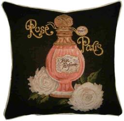Rose Paris Perfume Metallic Tapestry Cushion Cover Sham - thumbnail 1