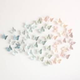 Rainbow Wall Art Of 49 Porcelain & 24K Gold Butterflies - thumbnail 2