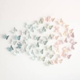Rainbow Wall Art Of 49 Porcelain & 24K Gold Butterflies - thumbnail 1