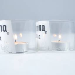 Tea Light Set~With Up-Cycled Corona Beer Bottle - thumbnail 2