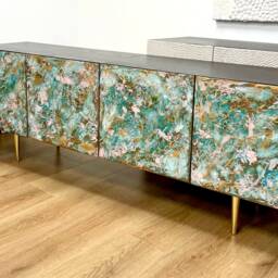 Copper Patina Sideboard With Pale Pink - thumbnail 3