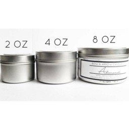 8 Oz Natural Soy Candle Sweet Pea Scented - Tin Flower Candles - thumbnail 3