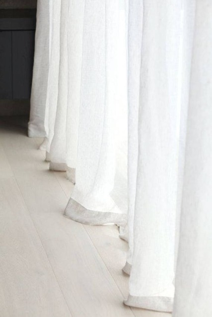 A Pair Of White Linen Sheer Curtains, Sheer Curtain Panels, Window White Curtain, Pinch Pleat Curtains - image 1