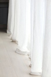 A Pair Of White Linen Sheer Curtains, Sheer Curtain Panels, Window White Curtain, Pinch Pleat Curtains