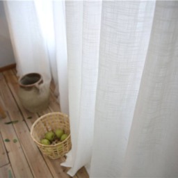 A Pair Of White Linen Sheer Curtains, Sheer Curtain Panels, Window White Curtain, Pinch Pleat Curtains - thumbnail 2