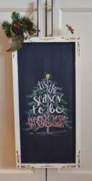 Farmhouse Christmas Decor For Hand Painted Wooden Sign Decoration - thumbnail 1
