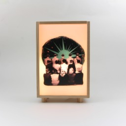Collage in Pinewood Lightbox, Handmade Wooden Led Lamp, Original Gift, Night Light, Wood Collage Light Home Decor, #boom