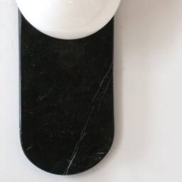 Nero Marquina Marble & Milk Glass Globe Light Fixture Black Vanity Lamp Bathroom Stone Lighting Sconce - thumbnail 4