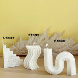 Wavy Soy Wax Candle - Sculptural Minimalist Home Decor Abstract Decorative - thumbnail 3