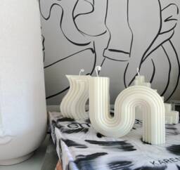 Wavy Soy Wax Candle - Sculptural Minimalist Home Decor Abstract Decorative