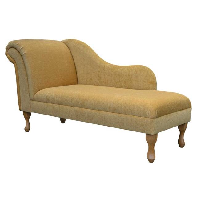 Yellow Mustard Large Chaise Longue - Traditional Indoor Lounger Handmade in Britain - image 1