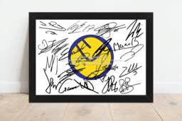 2025 Squad Signed Leeds United Autograph Print Photo Framed Option Smiley Badge - thumbnail 1
