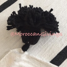 "Moroccan Pom Blanket - Throw With Blanket Bed Spread Bedding Cotton /79""Wx118" - thumbnail 3
