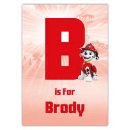 Paw Patrol Print - Marshall Letter & Name Personalised Poster Wall Art - thumbnail 3
