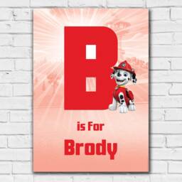 Paw Patrol Print - Marshall Letter & Name Personalised Poster Wall Art - thumbnail 2