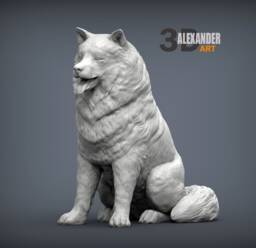 3D Printed Alaskan Malamute Statue Home Decor, Dog Memorial Gift - thumbnail 1