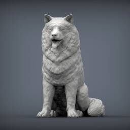 3D Printed Alaskan Malamute Statue Home Decor, Dog Memorial Gift - thumbnail 2