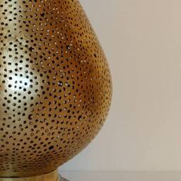 Handmade Moroccan Table Lamp Antique Brass Desk Lighting - thumbnail 4