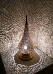 Handmade Moroccan Table Lamp Antique Brass Desk Lighting - thumbnail 1