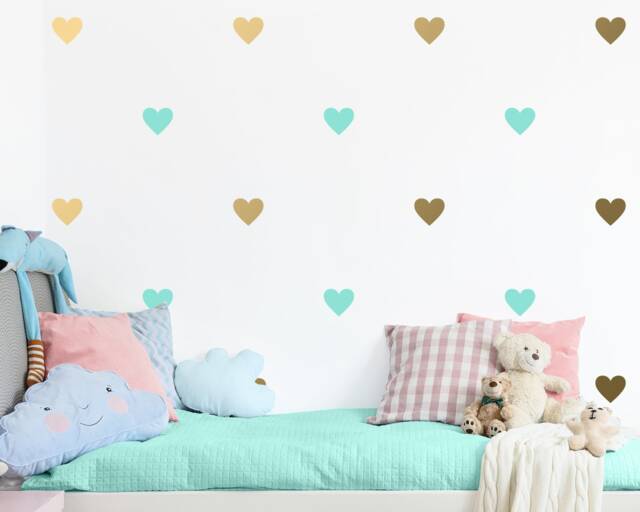 Heart Wall Decals - Nursery Decals, Kids Room Bedroom Decor, Stickers, Art - image 1