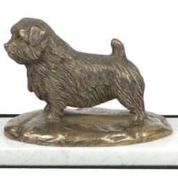 Norfolk Terrier, Dog White Marble Base Statue, Limited Edition, Artdog. Made Of Cold Cast Bronze. Perfect Gift. Limited Edition - thumbnail 2