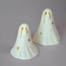 Spooky Ghost Sculpture Ceramic Oracle With Gold 24Ct Detail - thumbnail 3