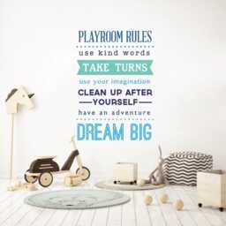 Playroom Rules Vinyl Wall Decal, Kids Decor Art Sticker, Children's Dream Big Decorations, Easy Removable Diy, Use Your Imagination - thumbnail 3