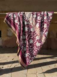 Hand-Dyed Suzani Kantha Quilt - Reversible Vintage Blanket - thumbnail 1