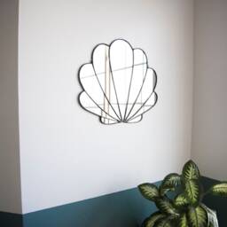 Large Stained Glass Seashell Mirror - Mermaid Wall Hanging Decor - thumbnail 2
