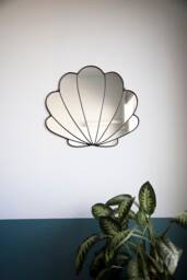 Large Stained Glass Seashell Mirror - Mermaid Wall Hanging Decor