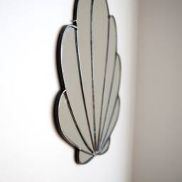 Large Stained Glass Seashell Mirror - Mermaid Wall Hanging Decor - thumbnail 3