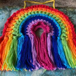 Hanging Rainbow For Window, Wall, Door, Nursery. Crochet Of Hope - thumbnail 3