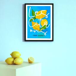 Les Citrons Print - A4 Prints - A3 A2 Art Illustrated By Weezy Fruit Market Print, Abstract Wall Design - thumbnail 2