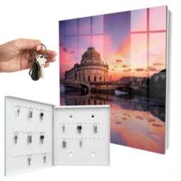 Urban West Wall Mounted Key Cabinet, Pink Industrial Box, Photographic Architecture, For Lovers Of Beauty - thumbnail 2