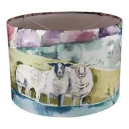 Voyage Sheep Lampshade, Handmade Lampshades, Table Ceiling Lamp Shades, Grey Cream Shade - thumbnail 2