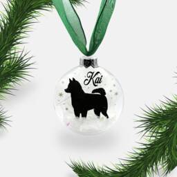 Husky, Akita Dog Personalised Ornament - Custom Glass Christmas Bauble - thumbnail 3