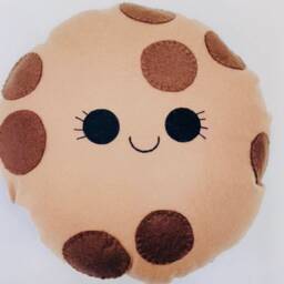 Happy Chocolate Chip Cookie Plush Kawaii Felt Food Pillow - thumbnail 2