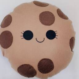 Happy Chocolate Chip Cookie Plush Kawaii Felt Food Pillow - thumbnail 4