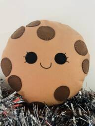Happy Chocolate Chip Cookie Plush Kawaii Felt Food Pillow - thumbnail 1